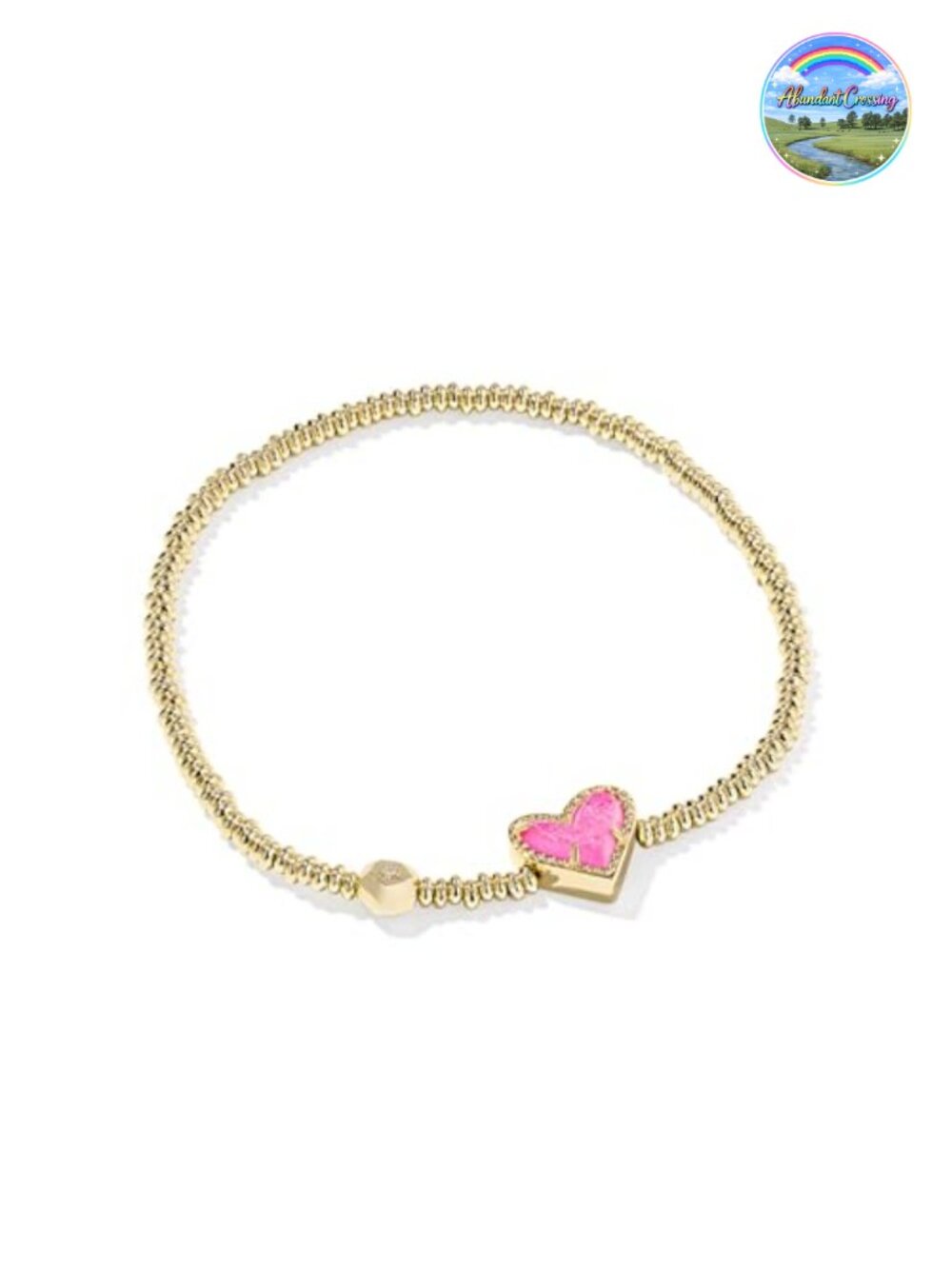 14k Gold-Plated Heart Stretch Bracelet, Women's Fashion Jewelry